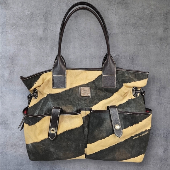 Dooney & Bourke Monza June Zebra Print Coated Canvas‎ Hobo Bag Women's Purse - Picture 1 of 10
